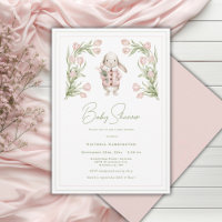 Lapin de Pâques aux tulipes roses Fête de bébé Ani