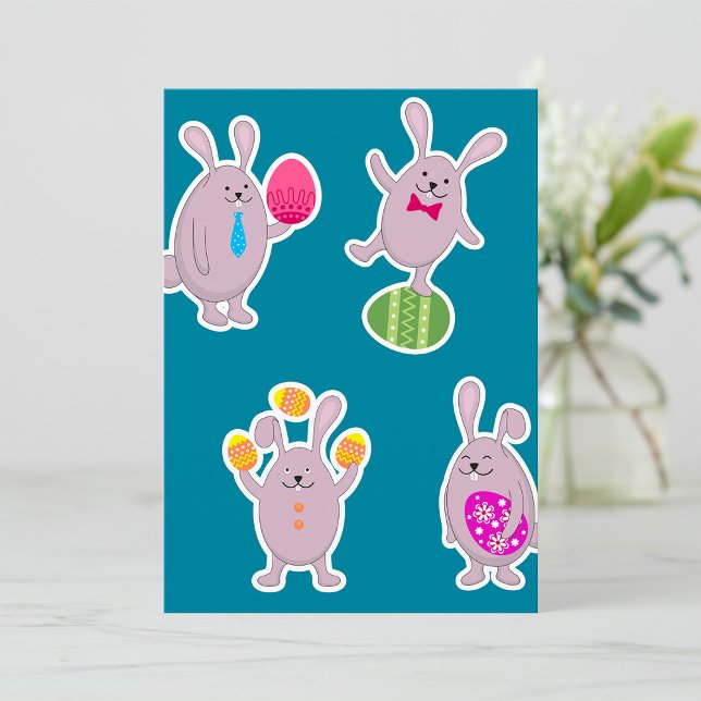 Invitation Lapin de Pâques avec Œufs Colorés (Créateur téléchargé)
