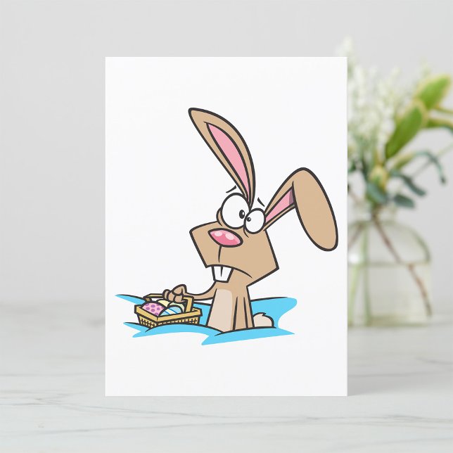Invitation Lapin de Pâques avec panier d'œufs (Créateur téléchargé)