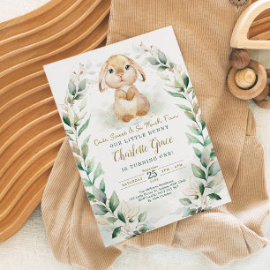 Invitation Lapin de Pâques de printemps Fête d'anniversaire 1