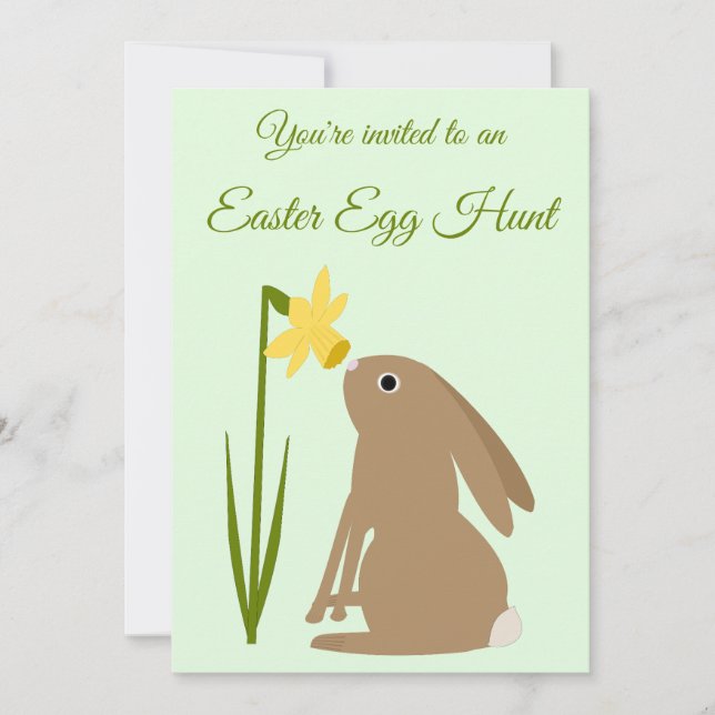Invitation Lapin de Pâques et chasse aux oeufs de fleur de jo (Devant)