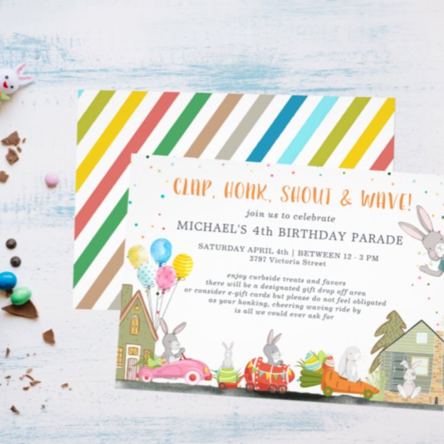 Invitation Lapin de Pâques | Fête d'anniversaire de passage e (Créateur téléchargé)