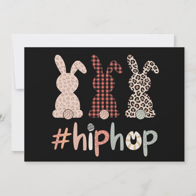 Invitation Lapin de Pâques Hip Hop Printemps Mignon (Devant)