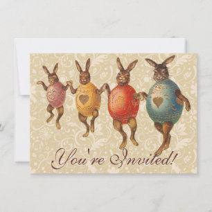 Invitation Lapin de Pâques Œufs Dansants