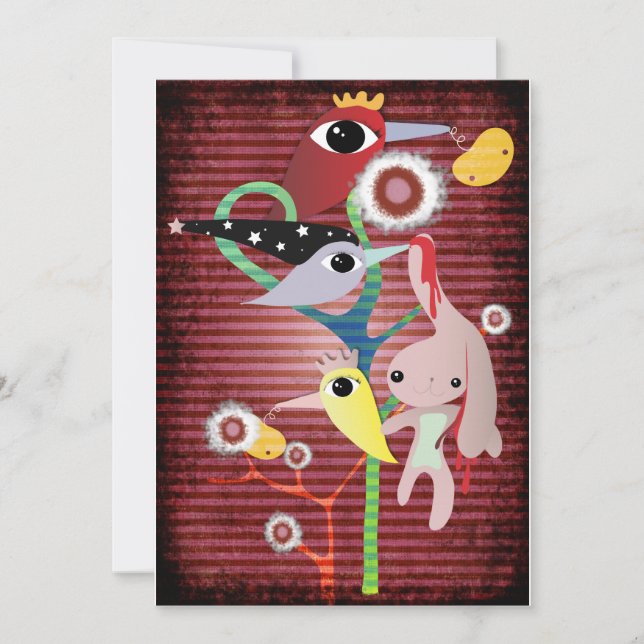 Invitation lapin de sang effrayant Halloween (Devant)