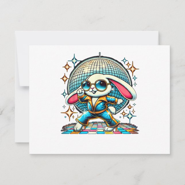 Invitation Lapin Disco Esthétique (Devant)