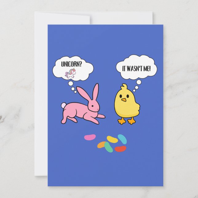 Invitation Lapin Drôle et Chemise De Poussette Pour Pâques (Devant)