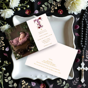 Invitation Lapin drôle rêveur Floral romantique T Baptême