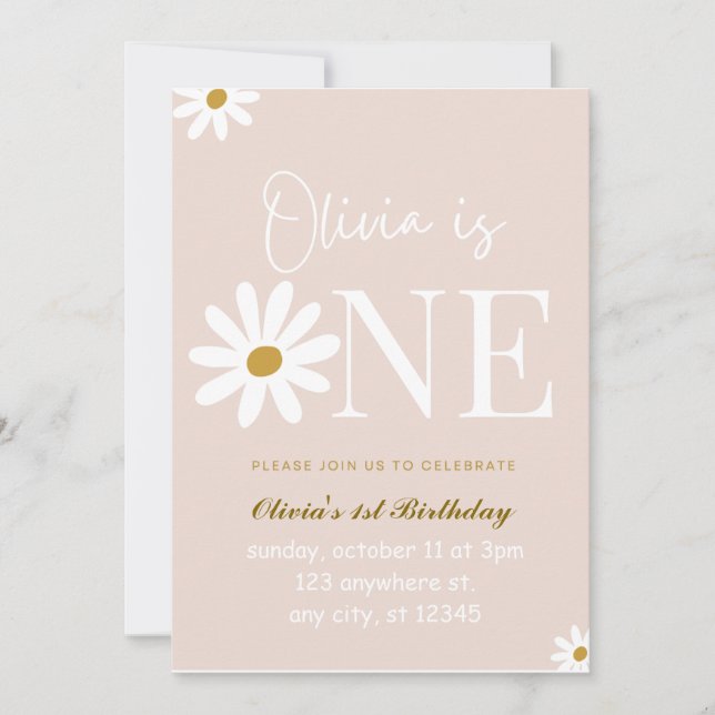 Invitation Lapin Fleur Sauvage (Devant)