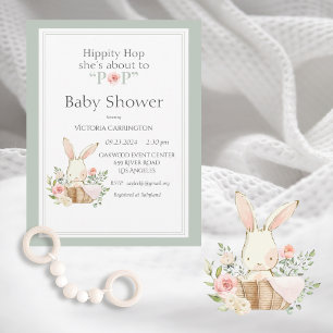 Invitation Lapin Lapin Bois Lapin Genre Neutre Moderne Baby