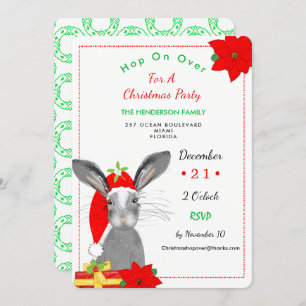 Invitation lapin lapin de Noël Whimsy