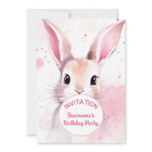 Lapin Mignon Pastel Rose Aquarelle