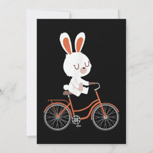Invitation Lapin Mignonne Sur Le Vélo Lapin À Vélo À Vélo À V