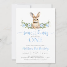 Lapin Printemps Floral Bleu Quelques Lapin 1er Ann