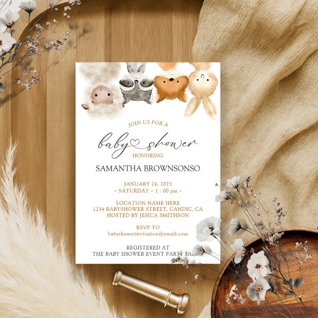 Invitation Lapin renard mouton de la forêt (Créateur téléchargé)