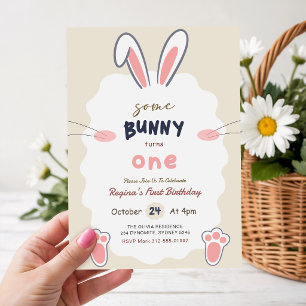 Invitation Lapin Some Bunny a un an 1er Anniversaire