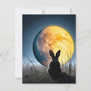 Invitation Lapin sous la lune