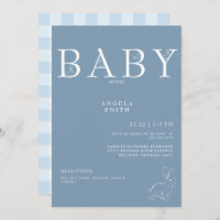 Lapins blancs Baby shower bleu clair En vichy