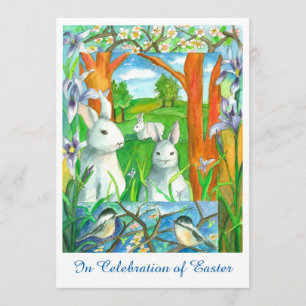 Invitation Lapins blancs Béliers Béliers Brunch de Pâques