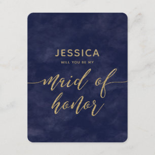 Invitation L'aquarelle bleu de la Marine sera-t-elle ma serva