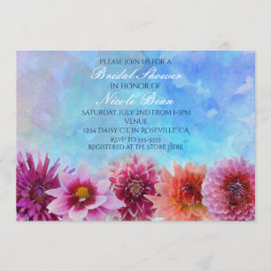 Invitation L'aquarelle fleurit la Fête de la mariée florale