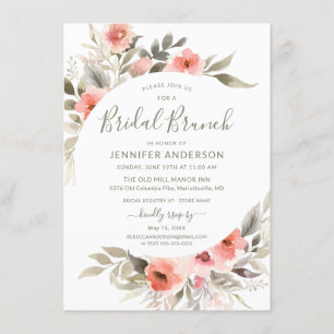 Invitation L'aquarelle nuptiale de brunch rougissent