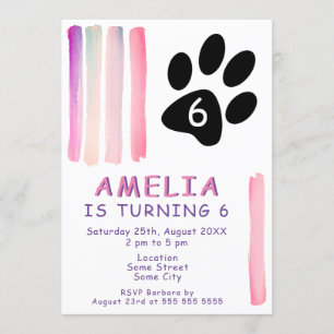 Invitation L'aquarelle rose pâle frappe le Anniversaire de en