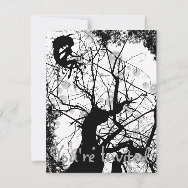 INVITATION L'ARBRE WEBBY FÉERIQUE BOUILLONNE B&W (Devant)