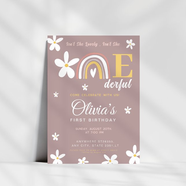 Invitation l'arc-en-ciel n'est-elle pas magnifique 1er annive (Créateur téléchargé)