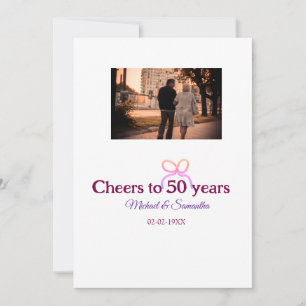 Invitation L'arc rose applaudit à 50 ans de mariage