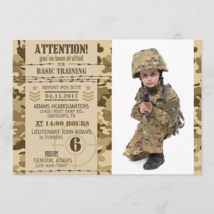 Invitation L'Armée Camouflage Aride Anniversaire militaire