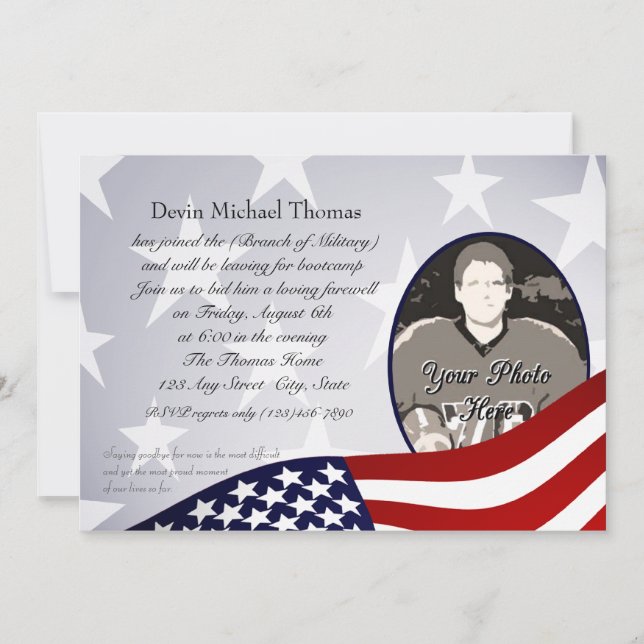 Invitation L'armée s'éloigne du parti (Devant)