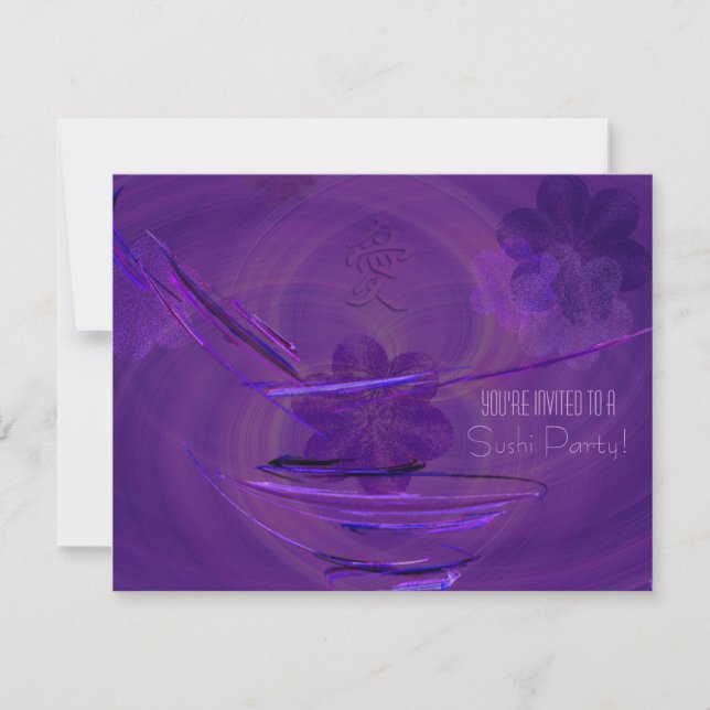 Invitation L'art Abstrait du bol de riz mauve (Devant)