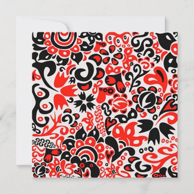 Invitation L'art populaire ukrainien motif floral abstact (Devant)