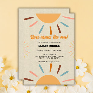 Invitation L'Artisanat Minimaliste Ici Vient Le Baby shower F