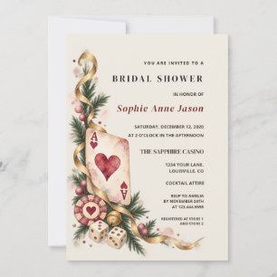 Invitation Las Vegas Aquarelle Casino Or Robe de Mariée