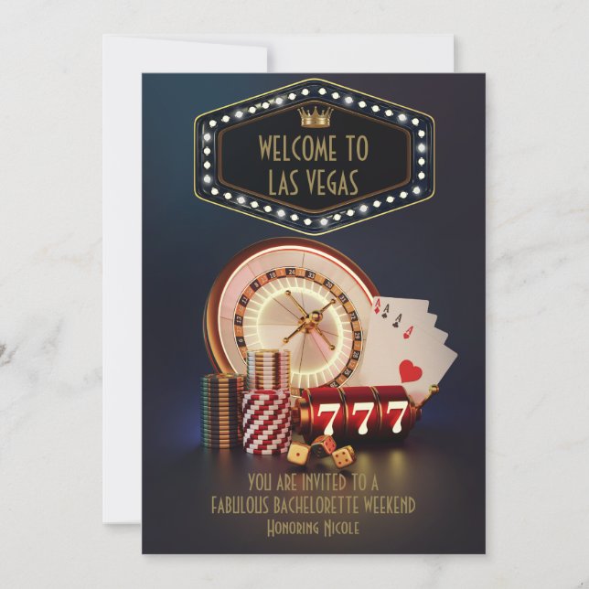 Invitation Las Vegas Bachelorette Party Custom (Devant)