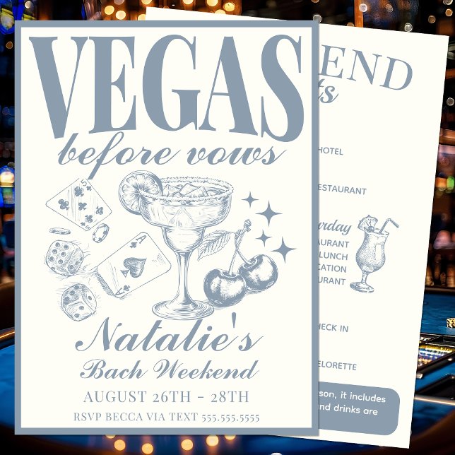 Invitation Las Vegas Bachelorette Party Itinéraire Customisé (Créateur téléchargé)