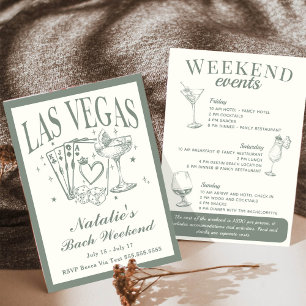 Invitation Las Vegas Bachelorette Social Cocktail Itinéraire