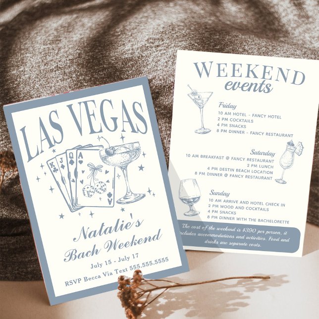 Invitation Las Vegas Bachelorette Social Cocktail Itinéraire (Créateur téléchargé)