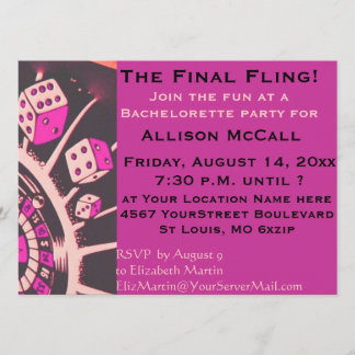 Invitation Las Vegas Casino Bachelorette Party