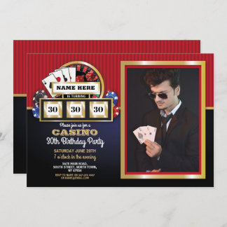 Invitation Las Vegas Casino Night Anniversaire Photo