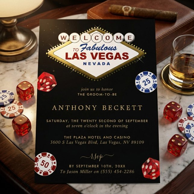 Invitation Las Vegas Casino Night Bachelor Party (Créateur téléchargé)