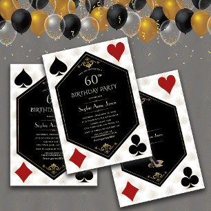 Invitation Las Vegas Casino Night Poker Femme 60e anniversair