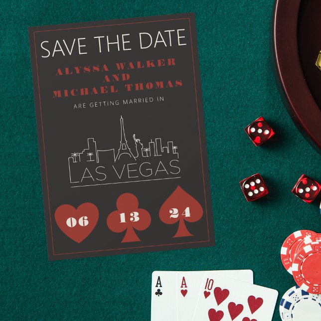 Invitation Las Vegas Casino Skyline Mariage Enregistrer La Da (Créateur téléchargé)