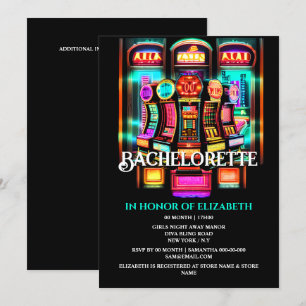 Invitation Las Vegas Casino slots bachelorette filles week-en