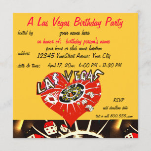 Invitation Las Vegas Casino Thème Anniversaire