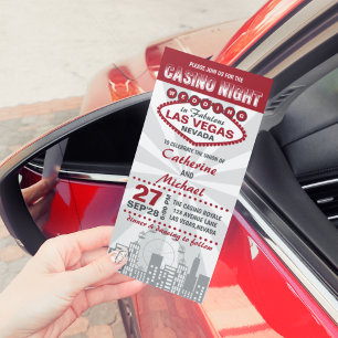 Invitation Las Vegas City Skyline Casino Mariage de nuit