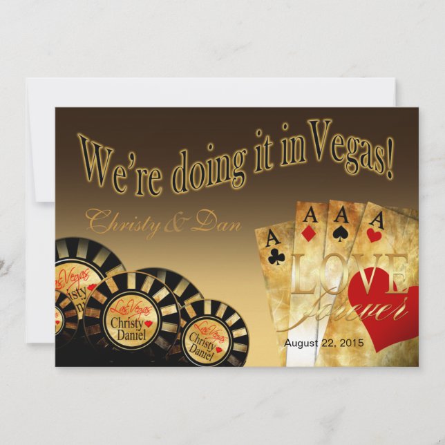 Invitation Las Vegas Deluxe Mariage | sable (Devant)