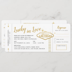 Invitation Las Vegas Destination Mariage Pass Embarquement Bi